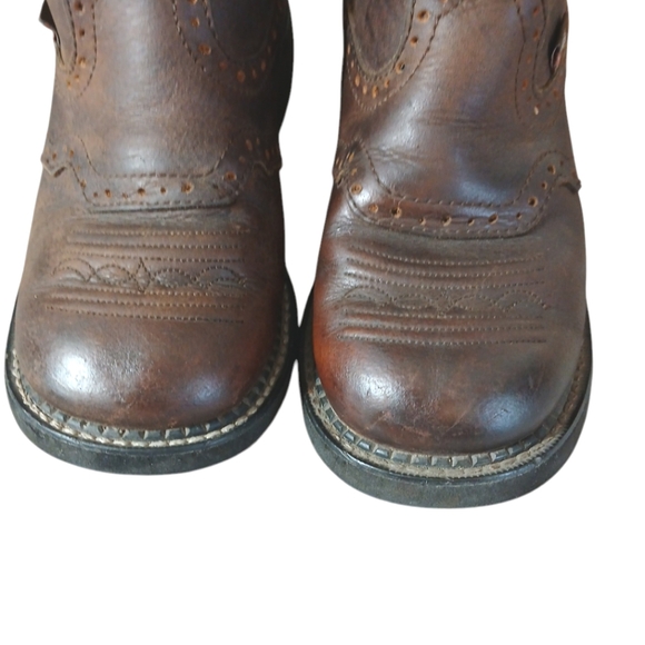 Justin Boots Gypsy Collection Western Pull-on Cowboy Boot Size 6 Brown & Pink 6 - Picture 4 of 14